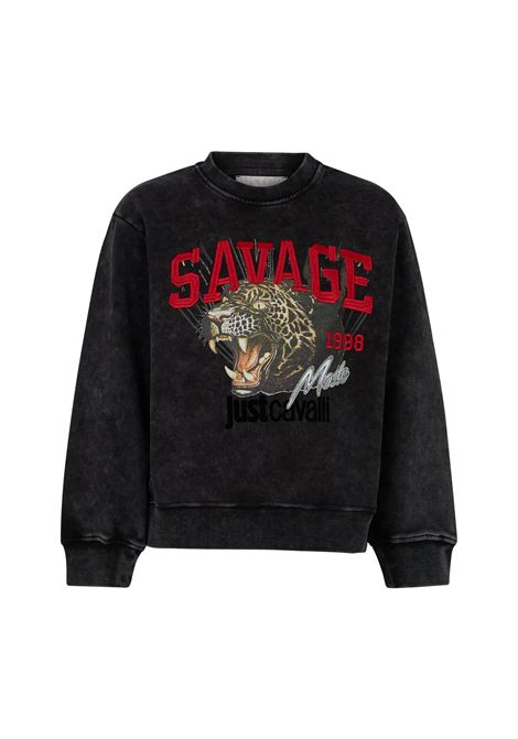 Felpa con stampa JUST CAVALLI KIDS | JGA26064FEBKBLACK